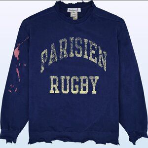 Firstport | Weathered Parisien Rugby Crewneck Sweatshirt | Navy, XXL | New